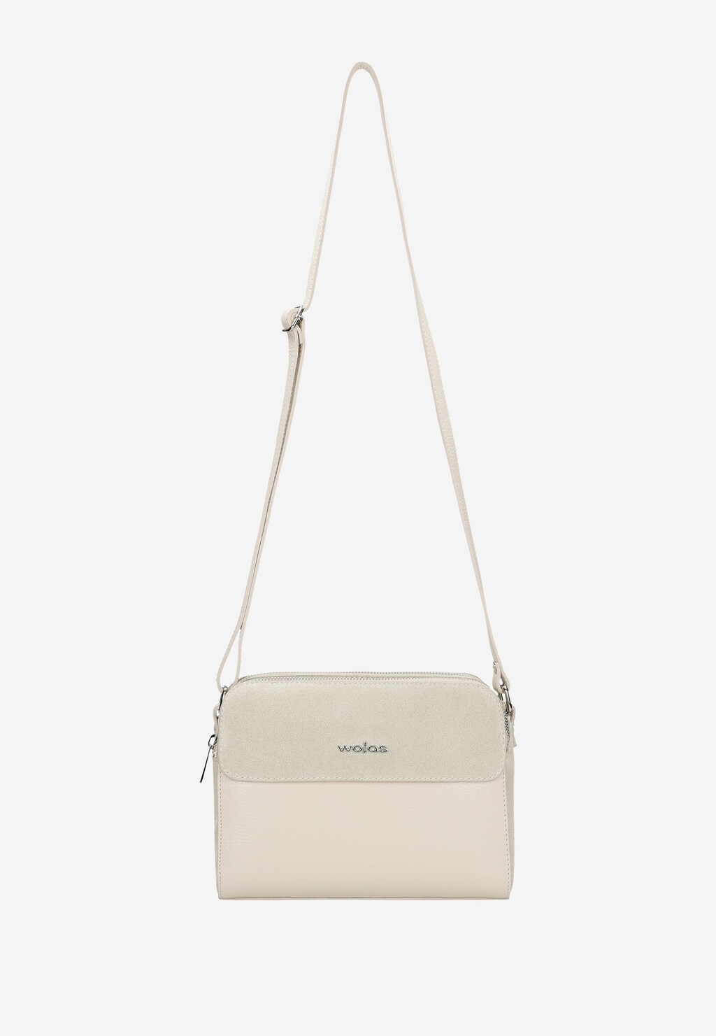 Mała beżowa torebka damska z elementami z dwoiny welurowej 80290-74 Widok 5