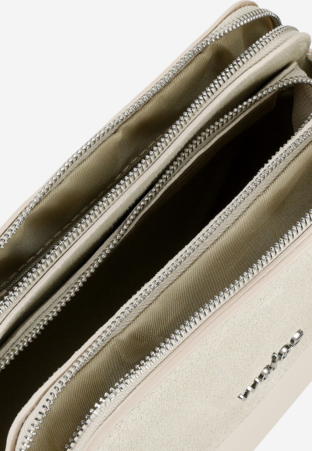 Mała beżowa torebka damska z elementami z dwoiny welurowej 80290-74 Widok 6