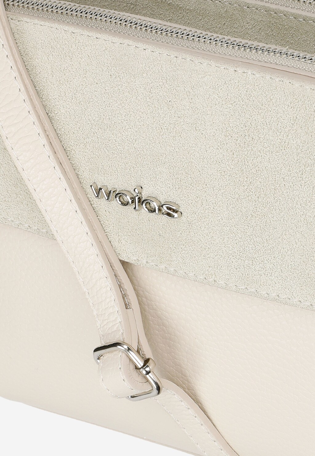 Mała beżowa torebka damska z elementami z dwoiny welurowej 80290-74 Widok 8