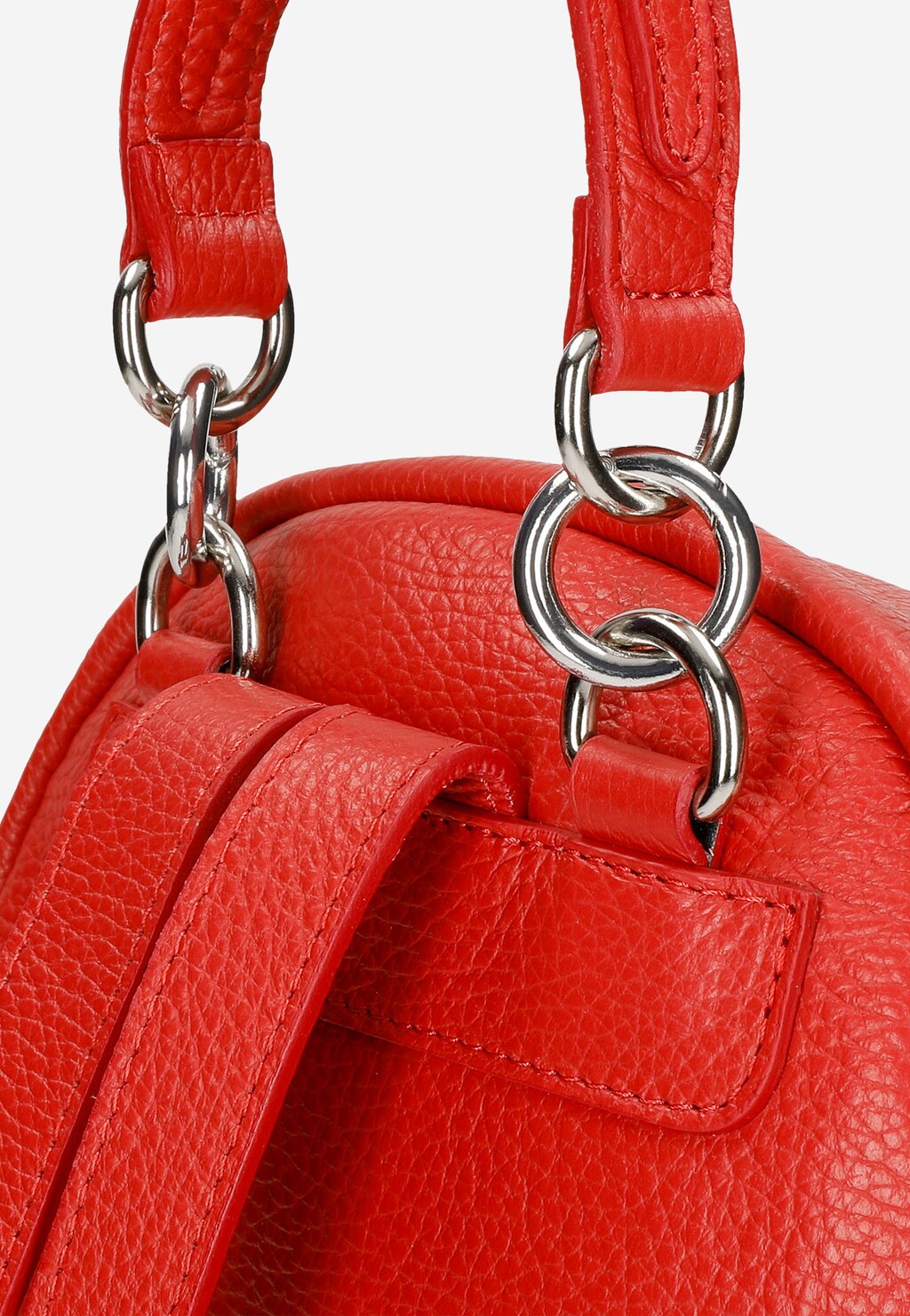 Stylový červený dámský batoh z hladké přírodní kůže 80263-55 Widok 5