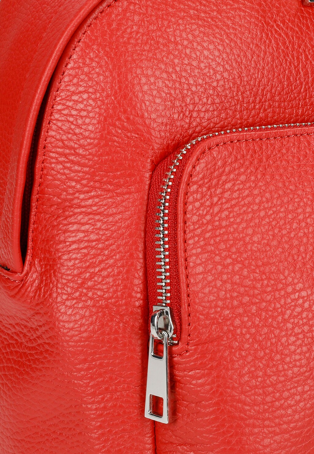 Stylový červený dámský batoh z hladké přírodní kůže 80263-55 Widok 6