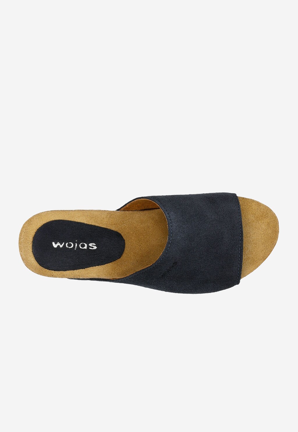 Granatowe klapki damskie na wysokiej korkowej koturnie 74021-86 Widok 5