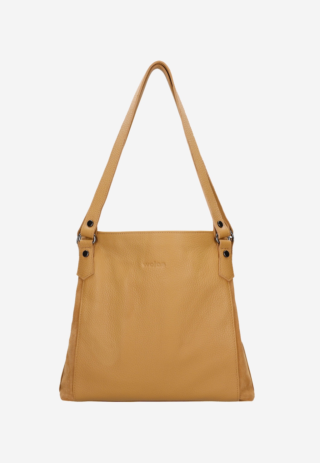 Jasnobrązowa torebka damska ze skóry licowej i weluru 9859-73 Widok 1