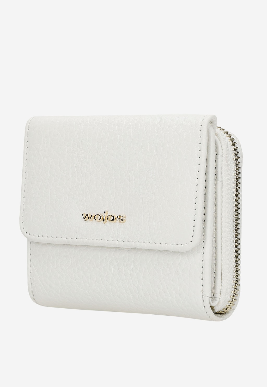 Biały kompaktowy portfel damski ze skóry licowej 91021-50 Widok 3