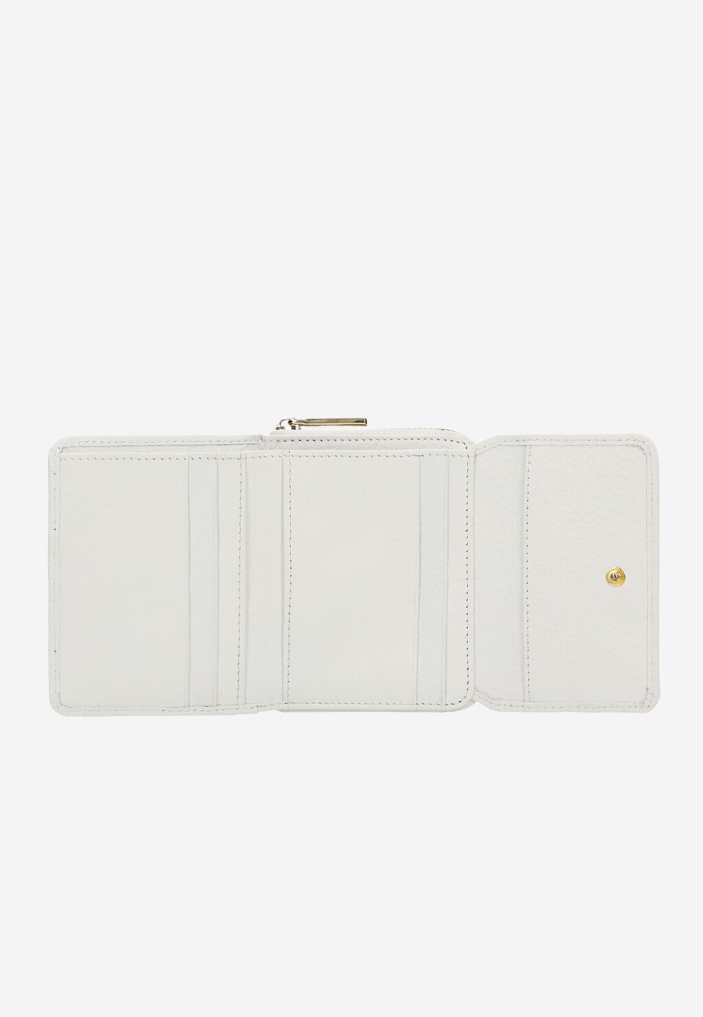 Biały kompaktowy portfel damski ze skóry licowej 91021-50 Widok 5