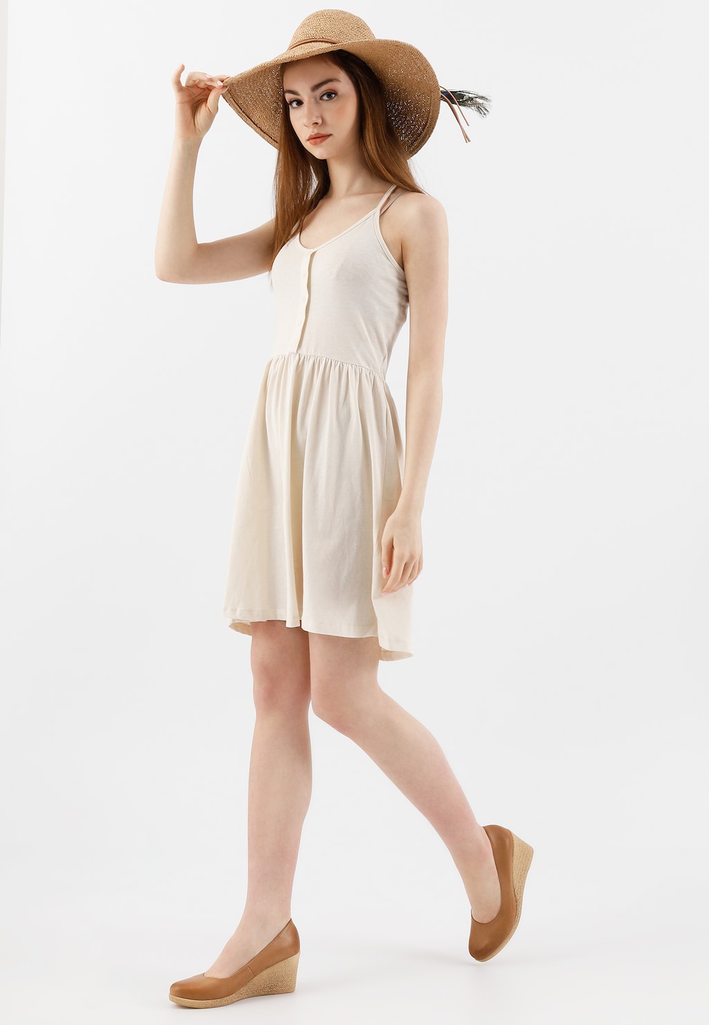 Béžové lodičky na kline čakajú na každú nákupnú maniačku 35077-54 Widok 1