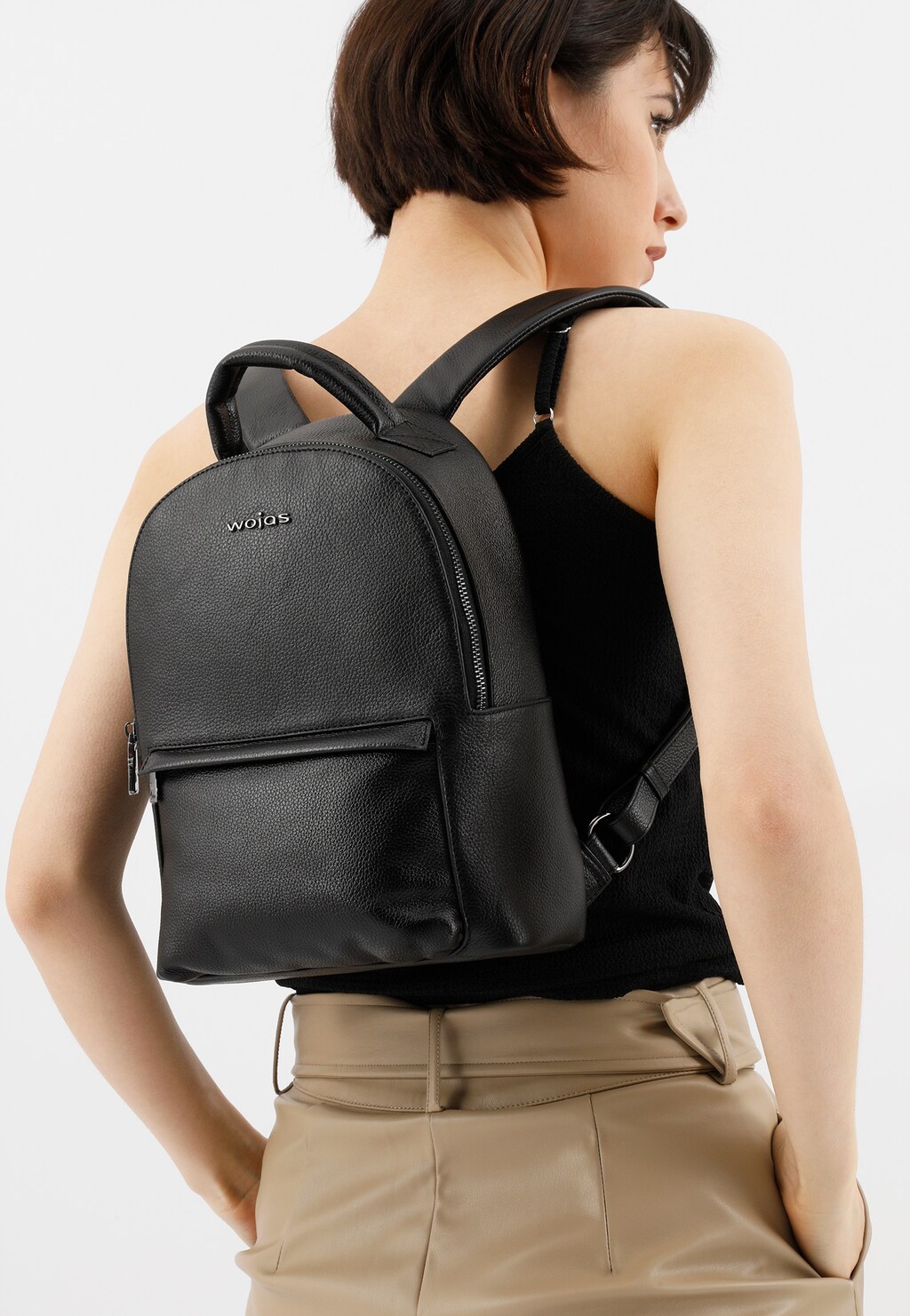 Ukryte svoje cennosti v dámskom batohu z lícovej kože 80212-51 Widok 7