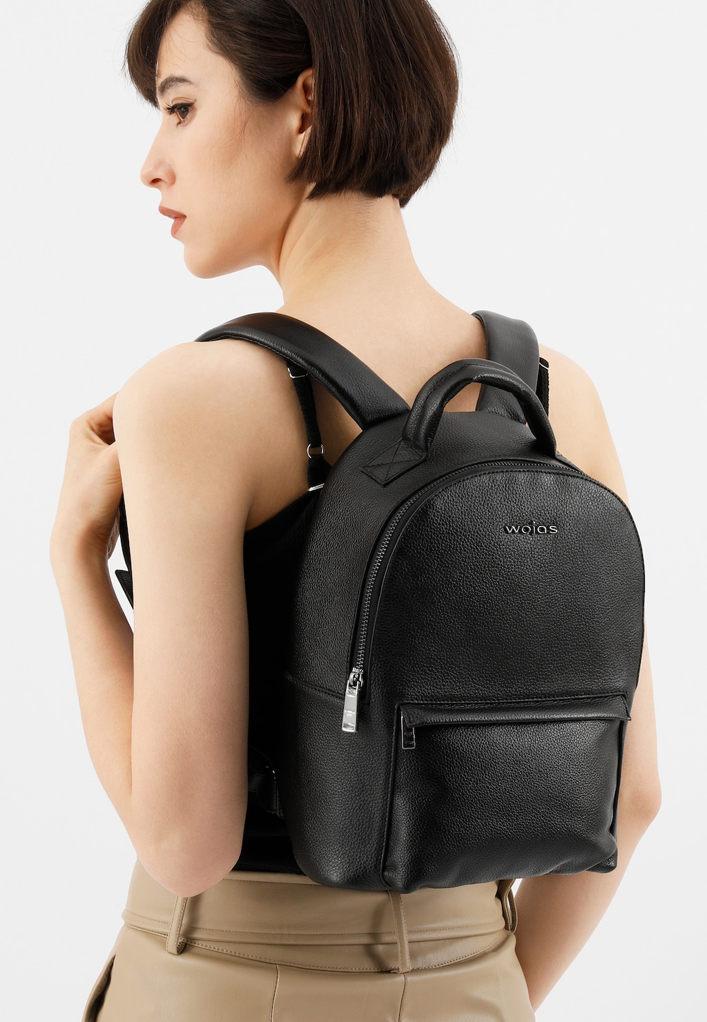 Ukryte svoje cennosti v dámskom batohu z lícovej kože 80212-51 Widok 1