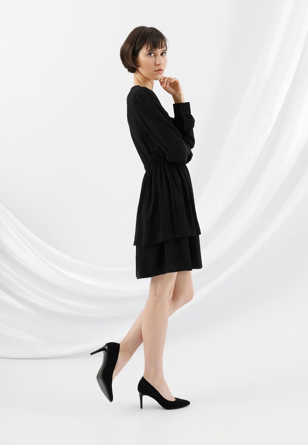 Czarne czółenka damskie 35000-61 Widok 1