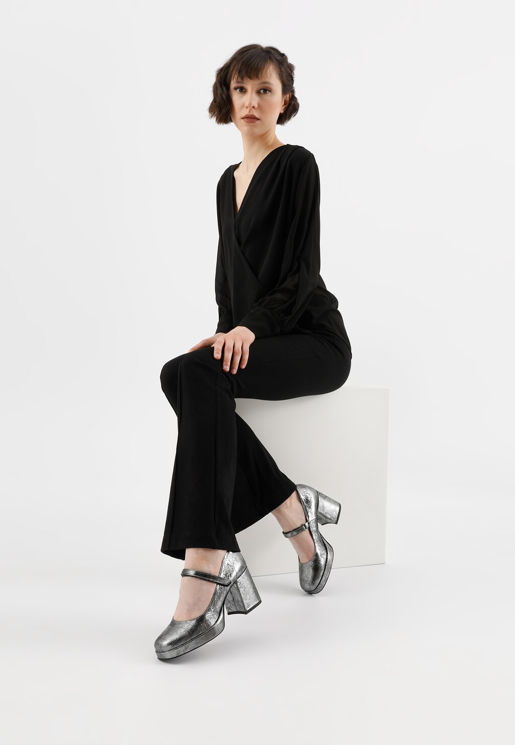 Extravagantné dámske lodičky z fóliovanej kože 35083-59 Widok 1