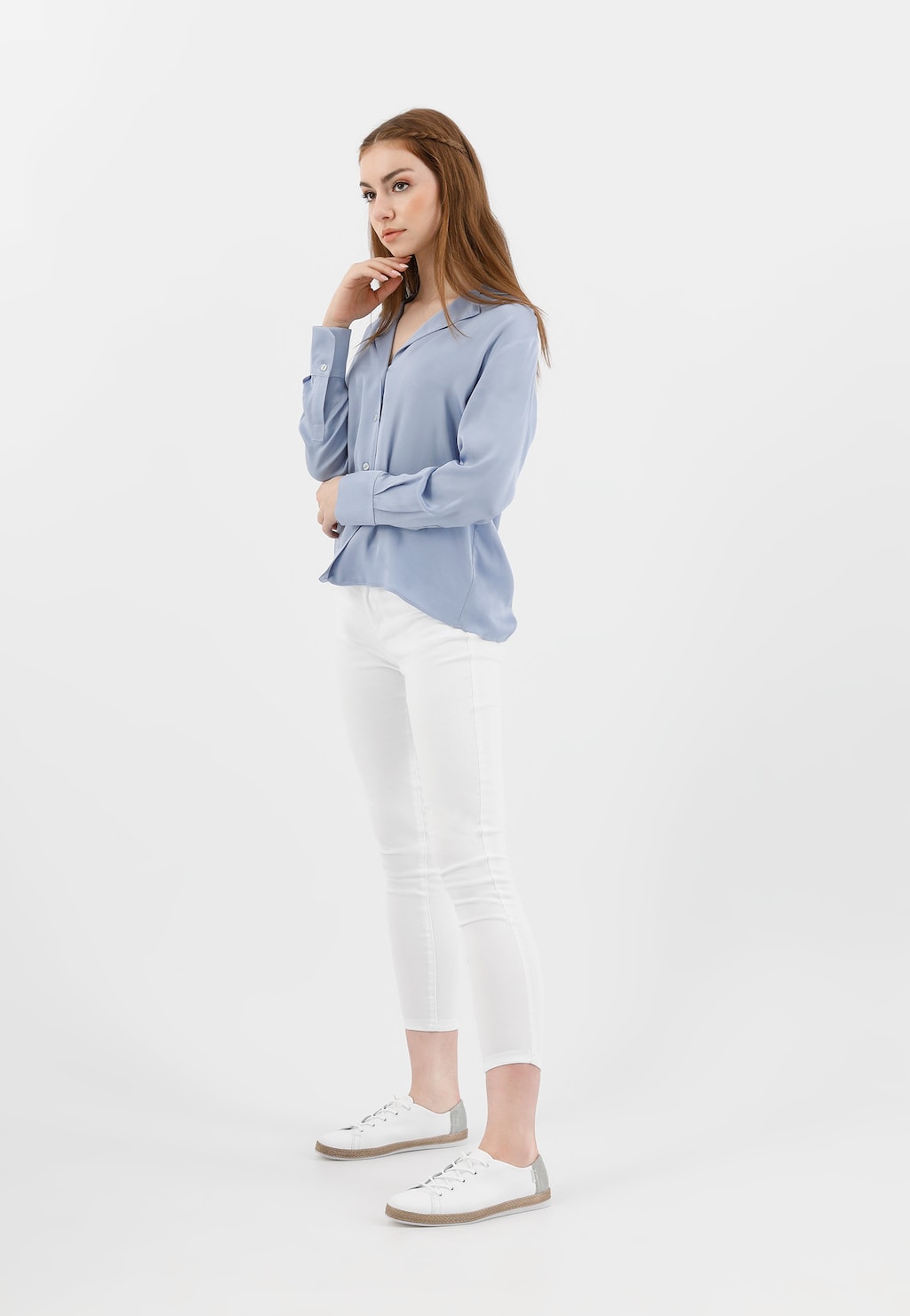 Pohodlné dámske poltopánky z lícovej kože na bežný deň 46150-59 Widok 1