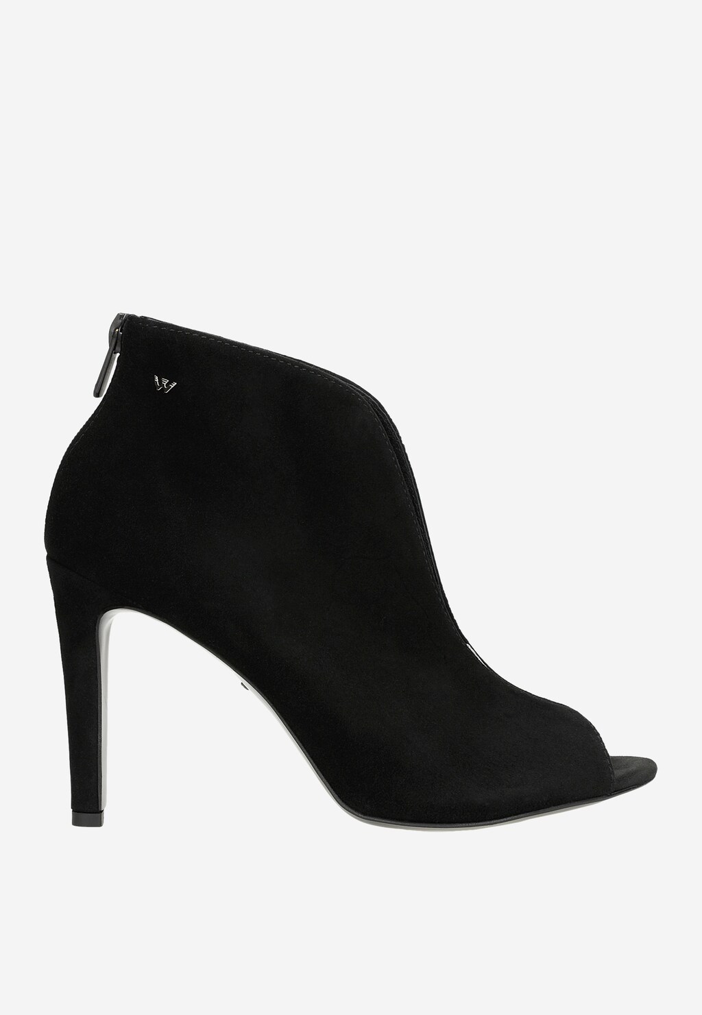 Czarne eleganckie botki peep toe na szpilce 55042-81 Widok 2