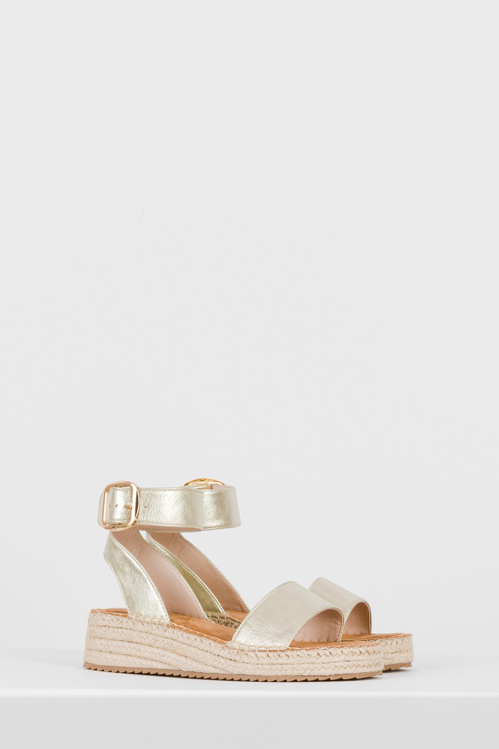 WJS złote espadryle damskie typu sandały WJS43010-59 Widok 2