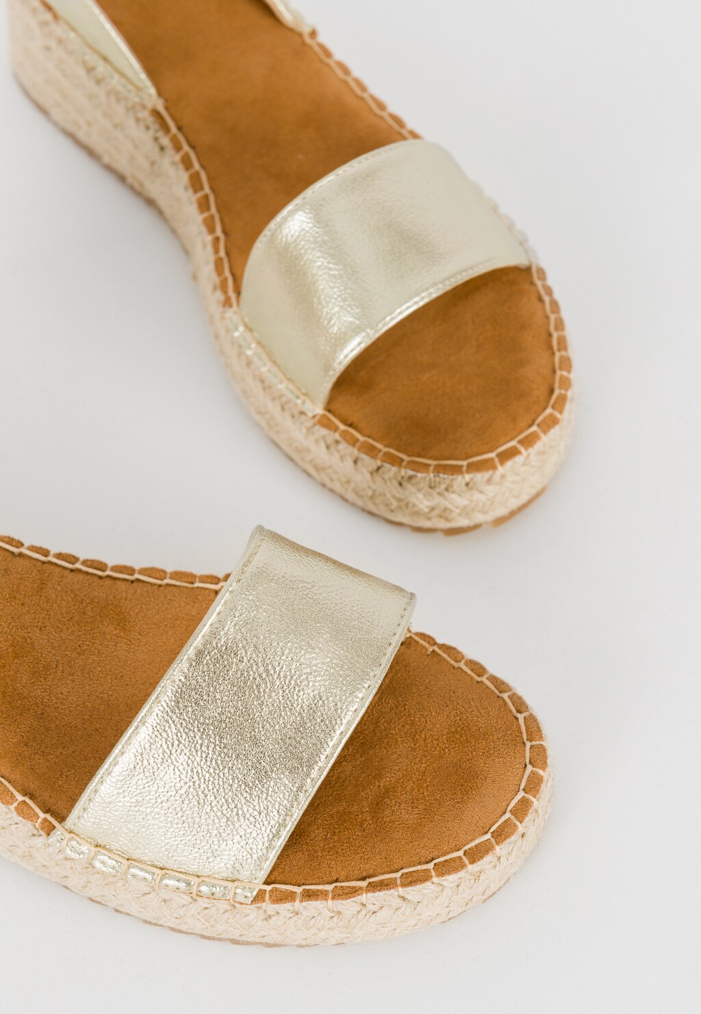 WJS złote espadryle damskie typu sandały WJS43010-59 Widok 3