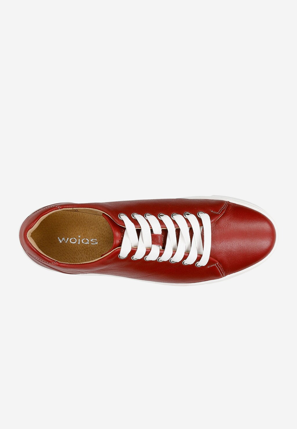 Czerwone trampki damskie ze skóry licowej 46086-22 Widok 4