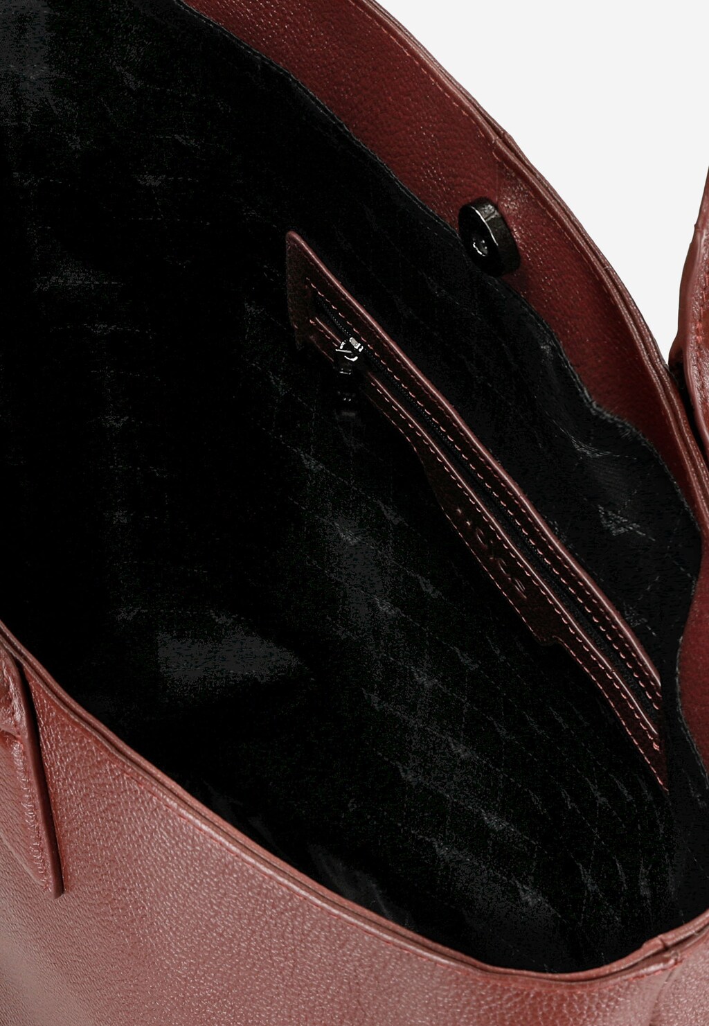 Duża bordowa shopperka damska ze skóry licowej 80233-55 Widok 5