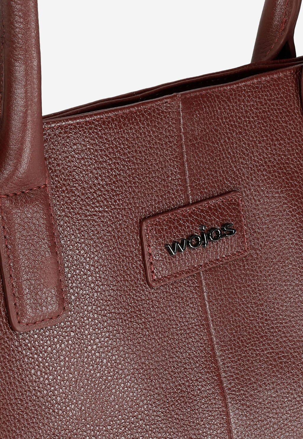 Duża bordowa shopperka damska ze skóry licowej 80233-55 Widok 6