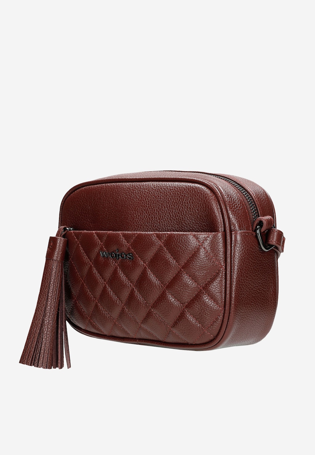 Bordowa mała torebka damska z pikowaniem na kieszonce 80232-55 Widok 3