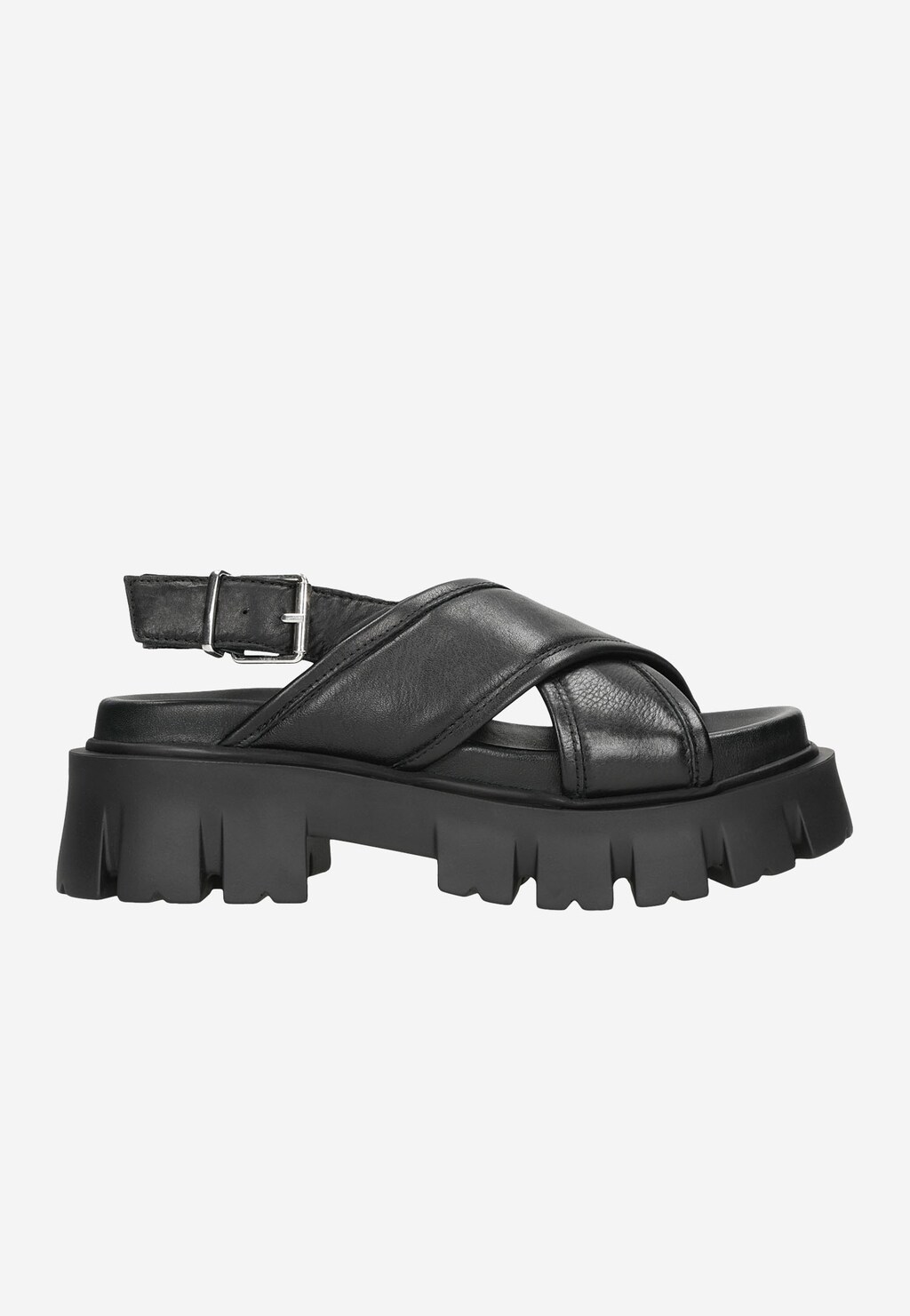 Czarne masywne sandały damskie na platformie 76106-51 Widok 2