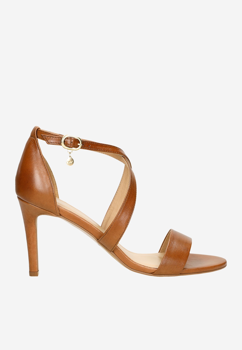 Jasnobrązowe sandały damskie na szpilce 76003-53 Widok 2