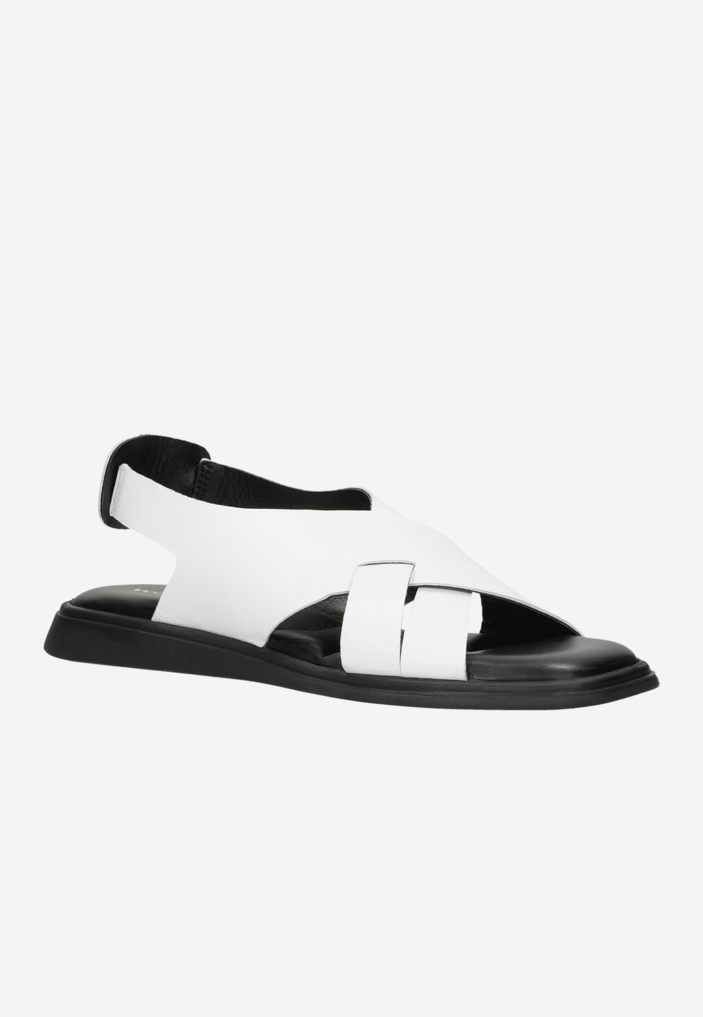 Czarno-białe sandały damskie na płaskiej podeszwie 76115-59 Widok 3