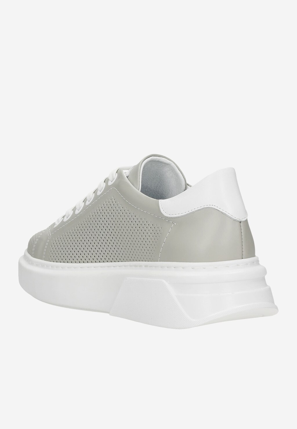 Szare trampki damskie na białej platformie 46180-50 Widok 4