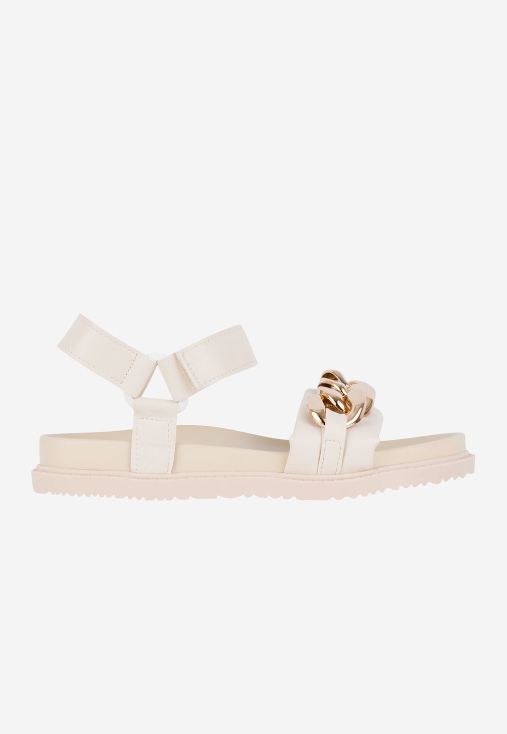 WJS płaskie beżowe sandały damskie z łańcuchem WJS74003-54 Widok 2