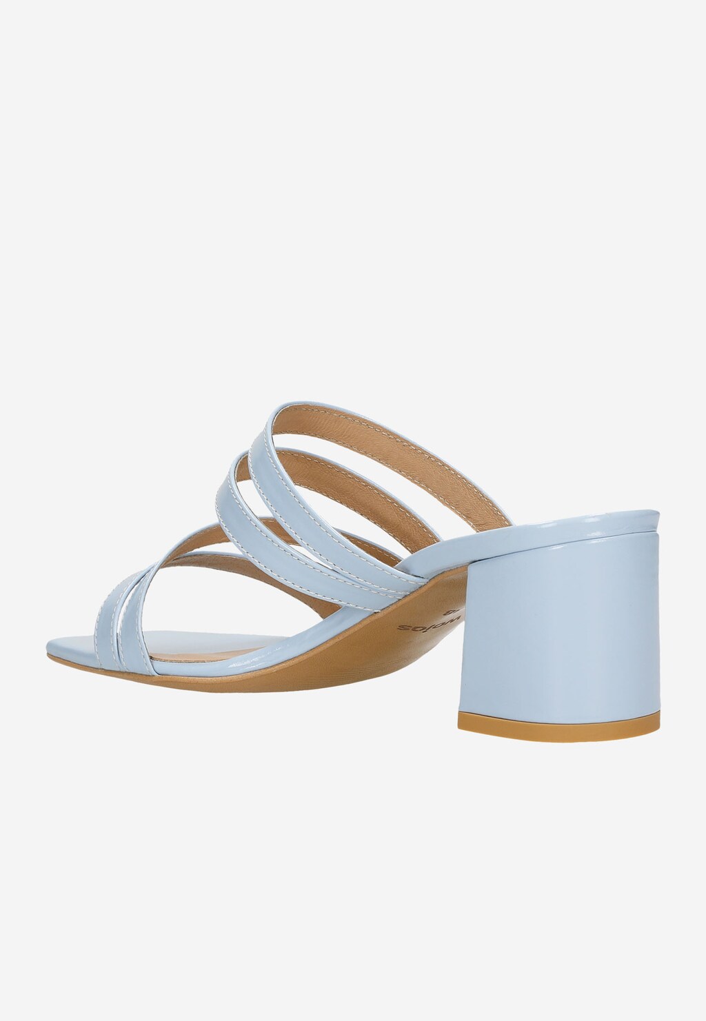 Niebieskie klapki damskie na słupku z kwadratowym noskiem 74071-56 Widok 4