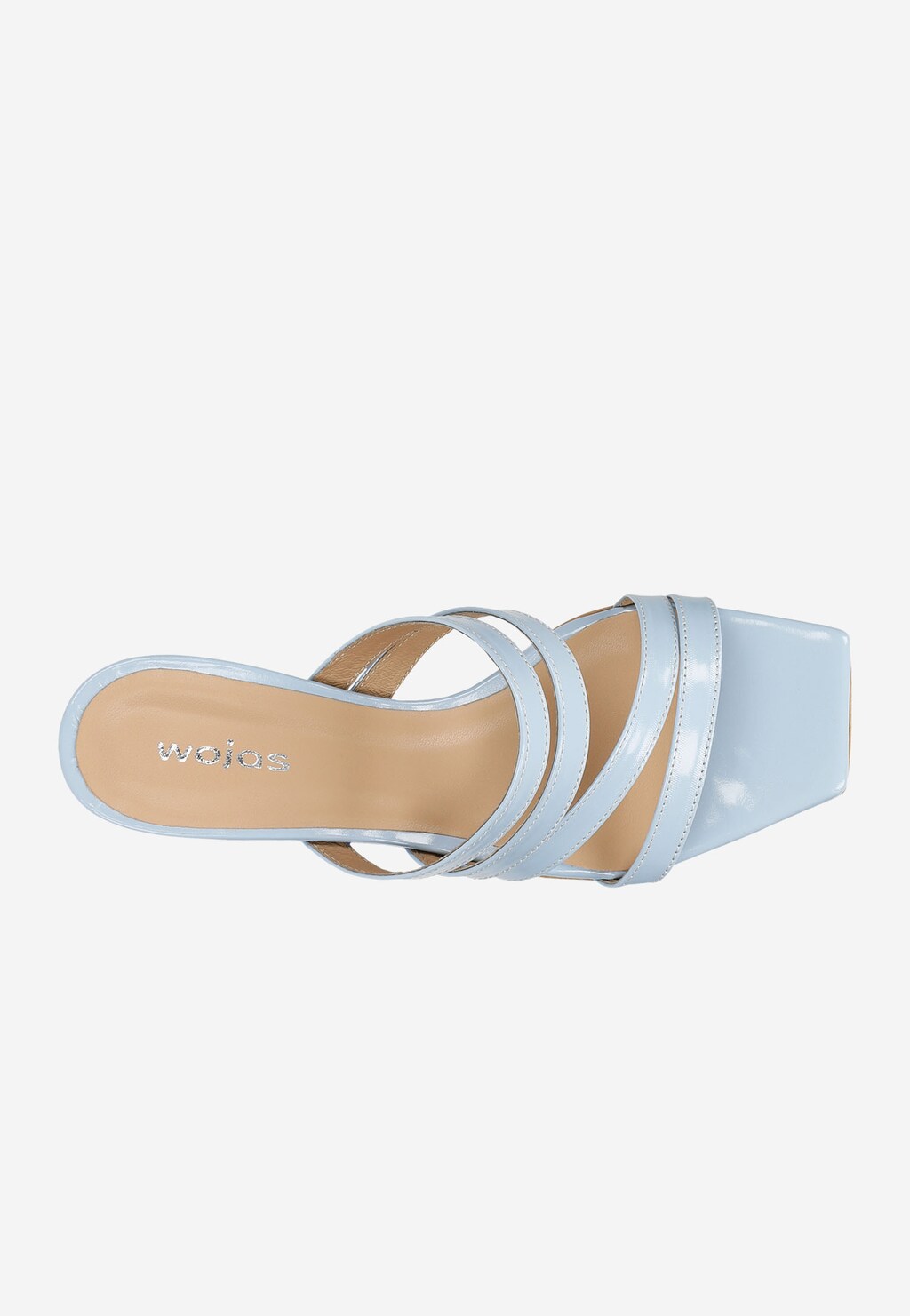 Niebieskie klapki damskie na słupku z kwadratowym noskiem 74071-56 Widok 5