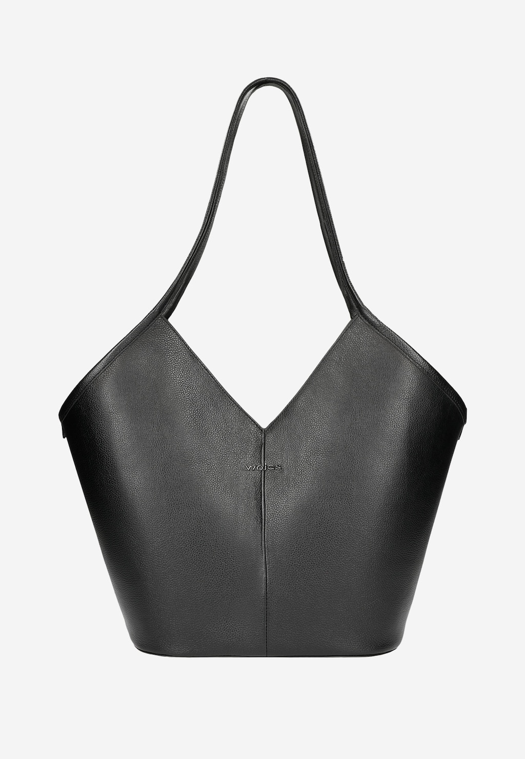 Duża czarna skórzana torebka damska z ozdobnym wycięciem 80225-51 Widok 2