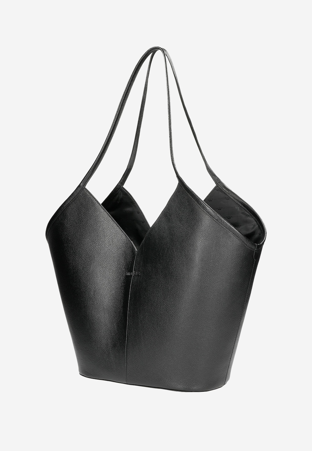 Duża czarna skórzana torebka damska z ozdobnym wycięciem 80225-51 Widok 3