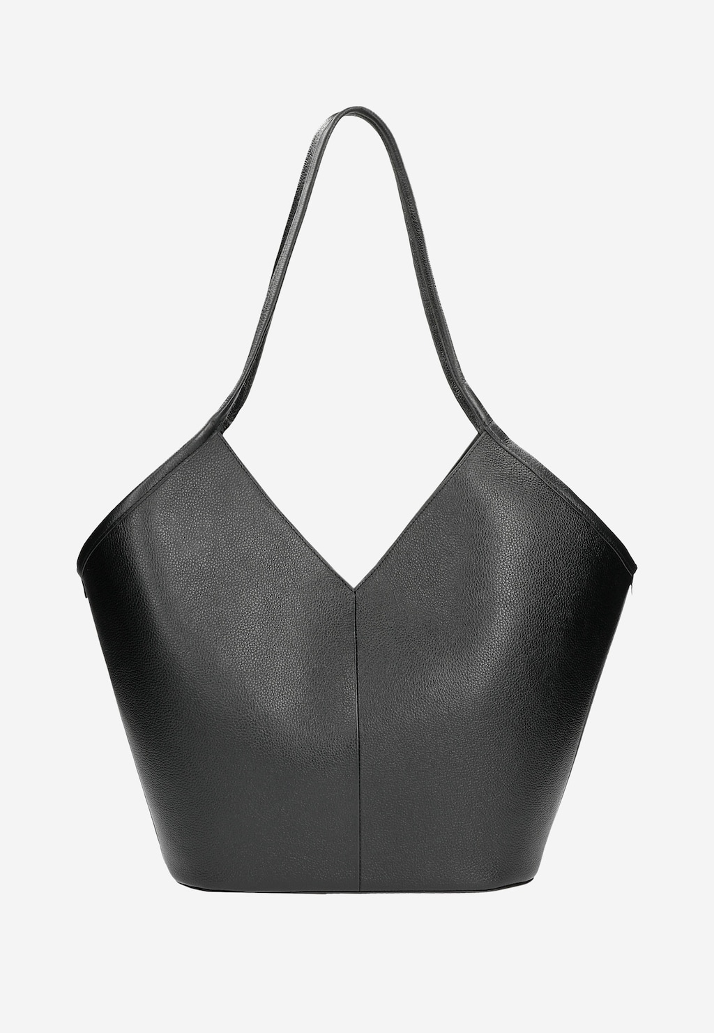Duża czarna skórzana torebka damska z ozdobnym wycięciem 80225-51 Widok 4