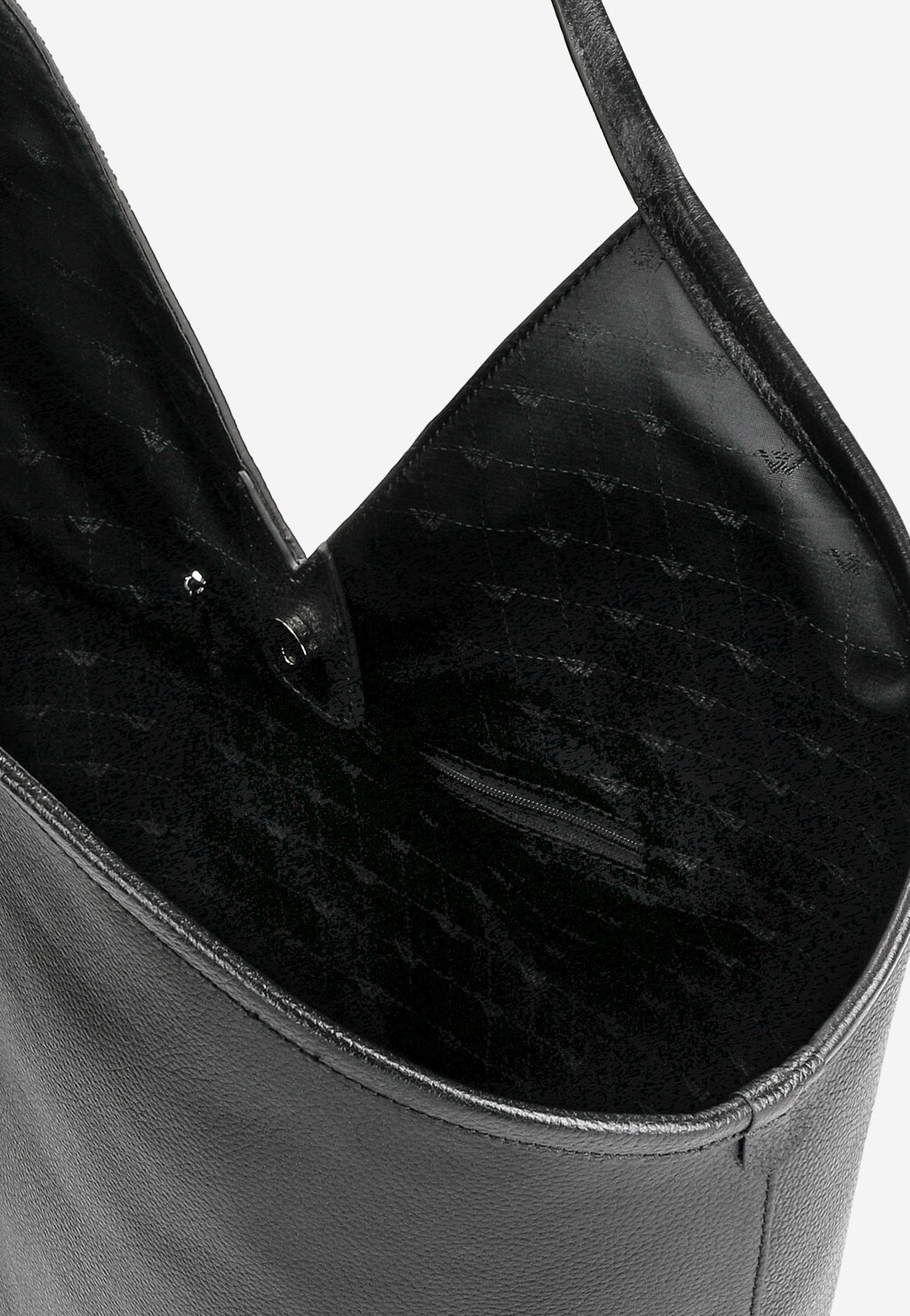 Duża czarna skórzana torebka damska z ozdobnym wycięciem 80225-51 Widok 5