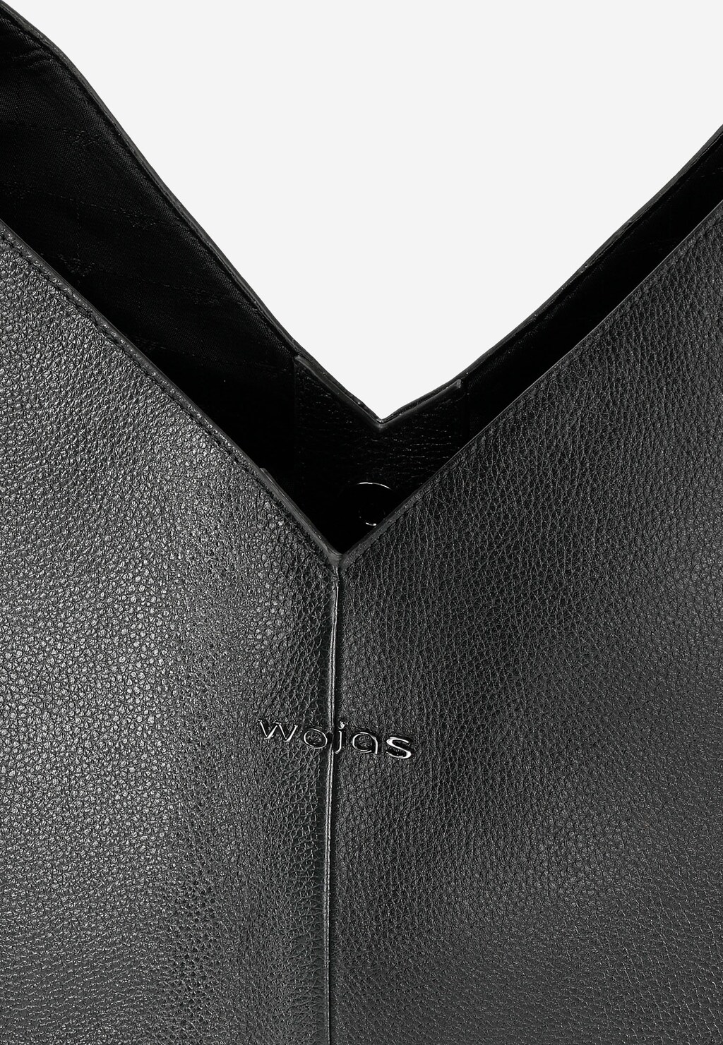 Duża czarna skórzana torebka damska z ozdobnym wycięciem 80225-51 Widok 6
