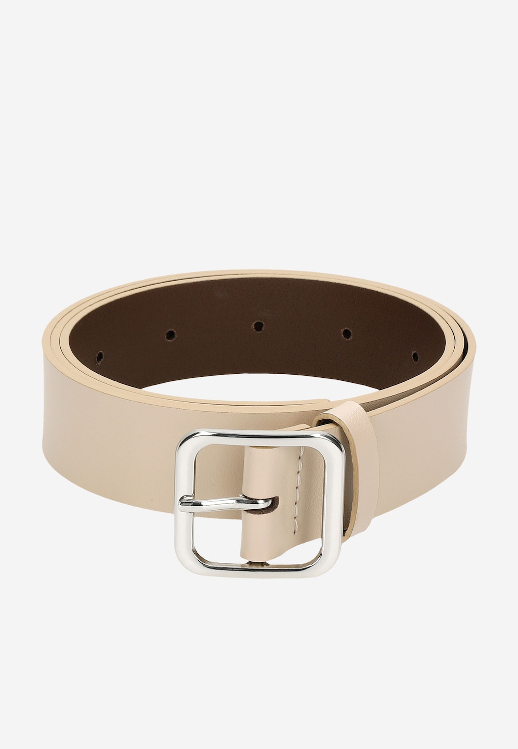 Kvalitní béžový dámský pásek z přírodní hladké kůže 93073-54 Widok 6