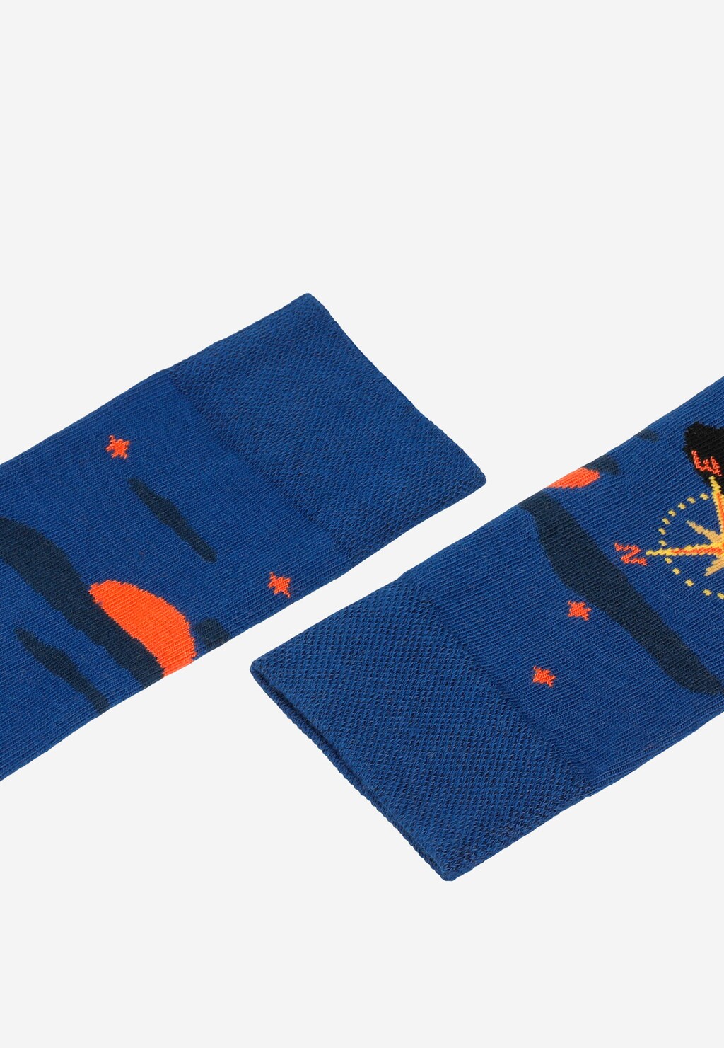 Tmavomodré pánske bavlnené ponožky s motívom kempingu 97044-86 Widok 2