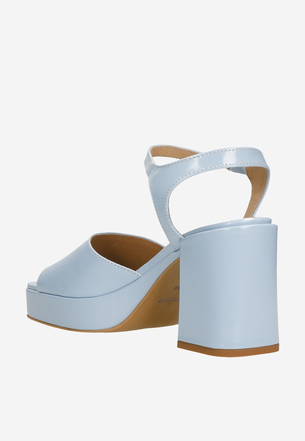 Světle modré dámské sandály na širokém podpatku 76052-56 Widok 4