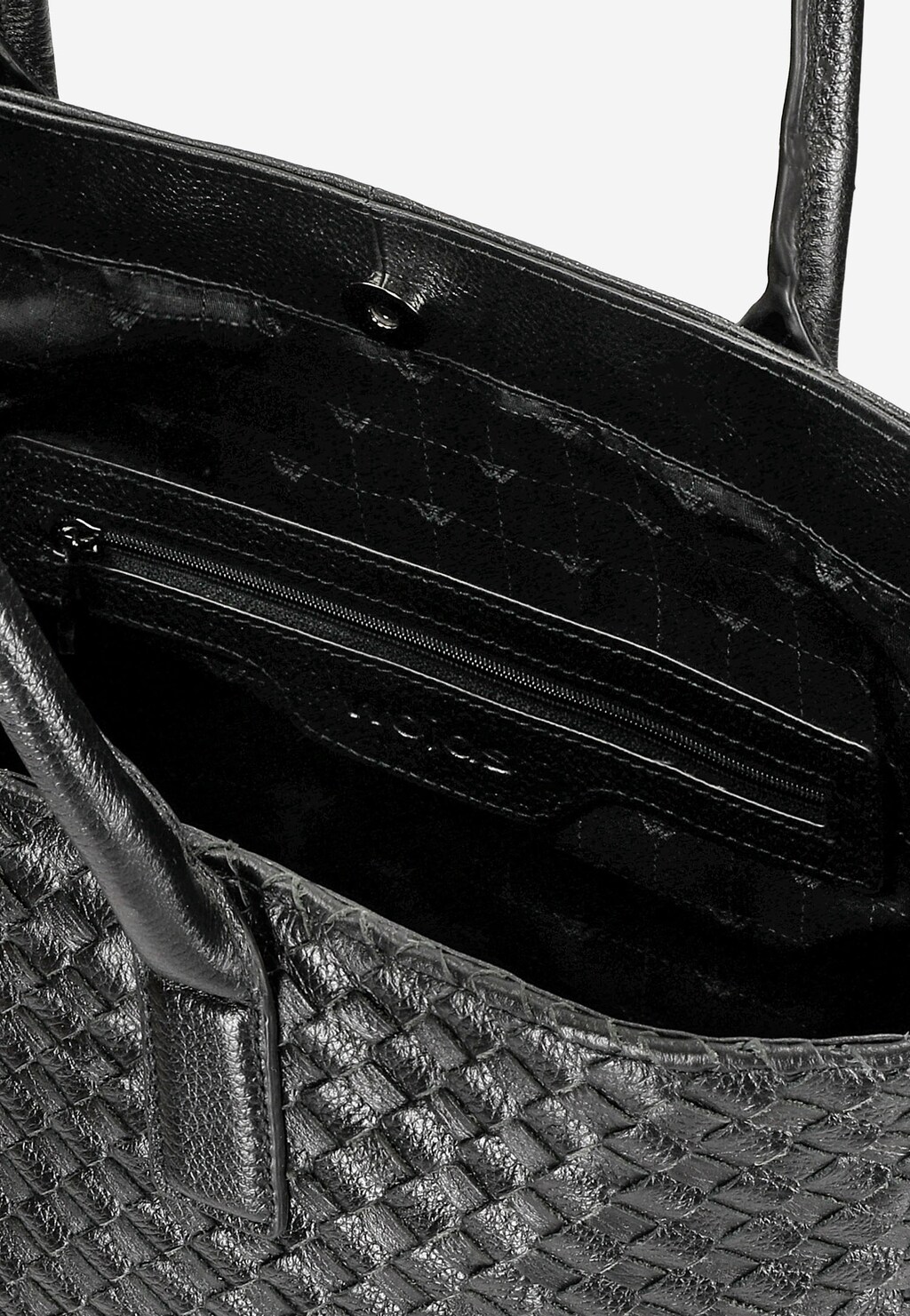 Czarna pojemna shopperka damska ze skóry licowej 80234-51 Widok 4