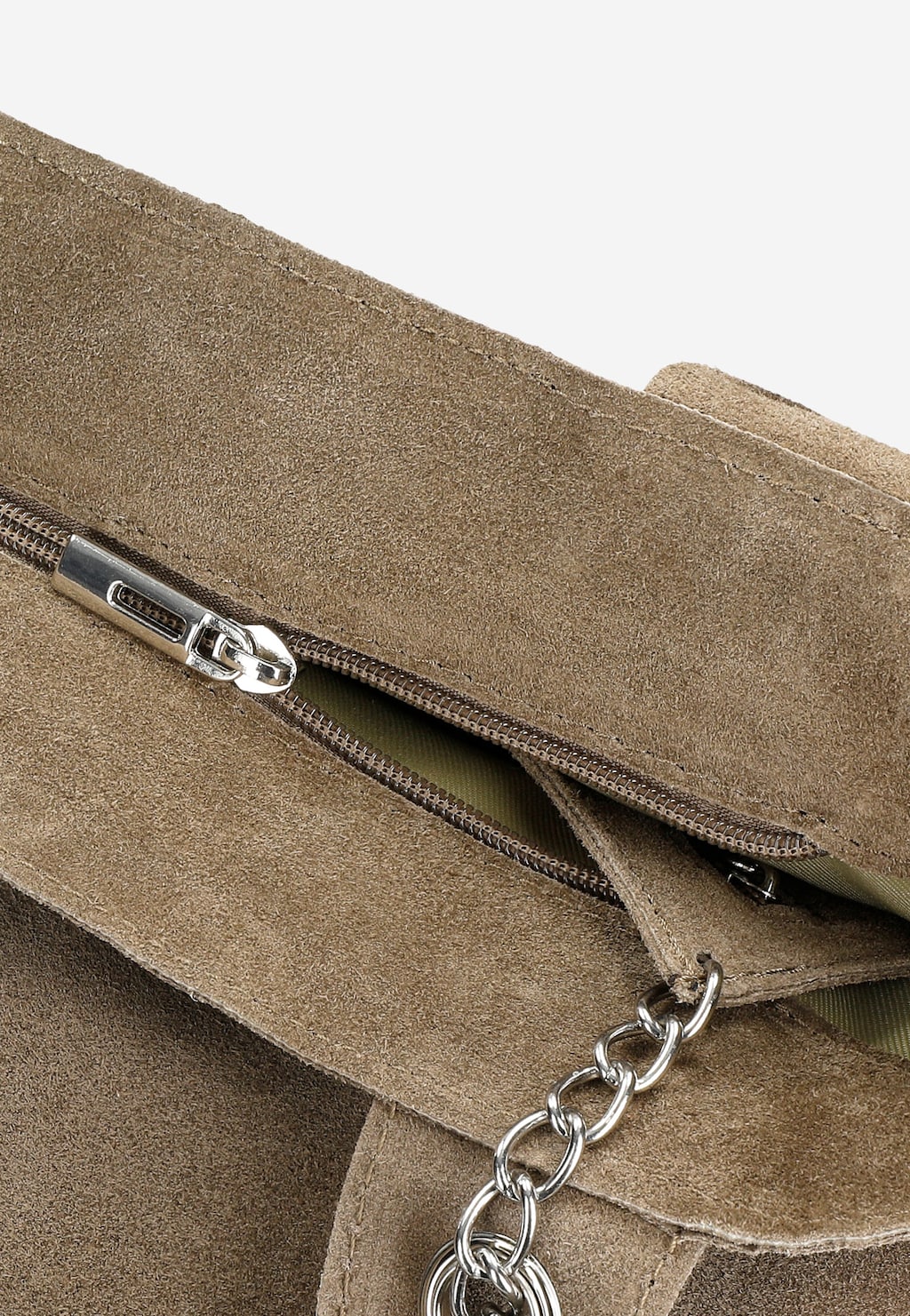 Luxusní malá kabelka z kvalitní béžové velurové kůže 80288-64 Widok 4