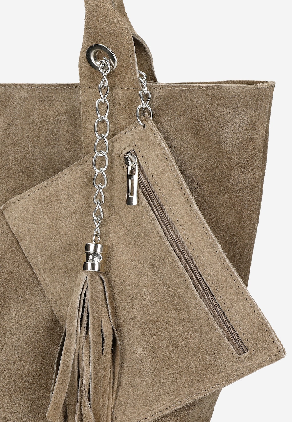 Luxusní malá kabelka z kvalitní béžové velurové kůže 80288-64 Widok 5