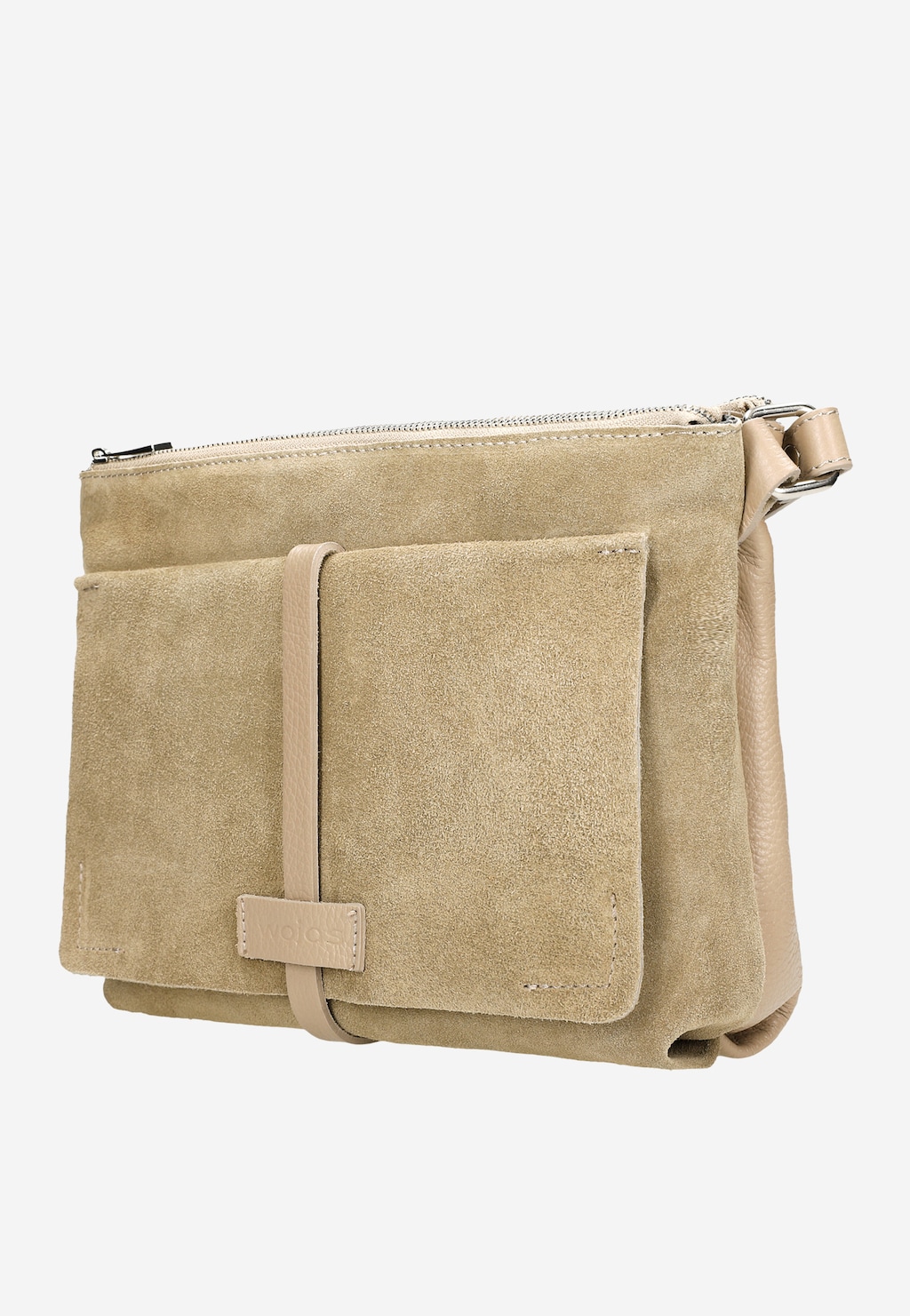 Béžová dámská crossbody kabelka z velurové kůže 9851-84 Widok 3