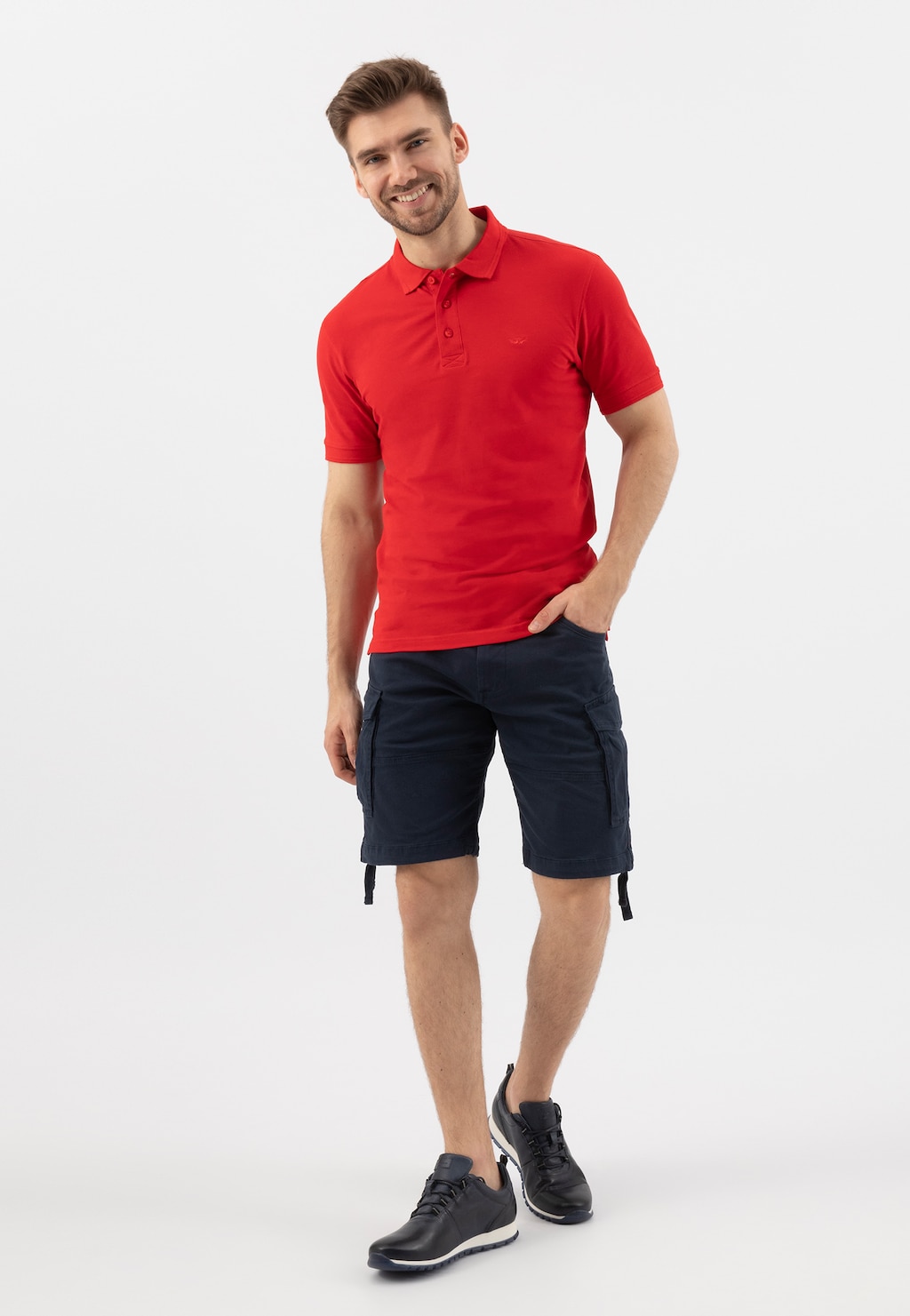 Tmavomodré pánske tenisky s ozdobným reliéfom 10039-56 Widok 1