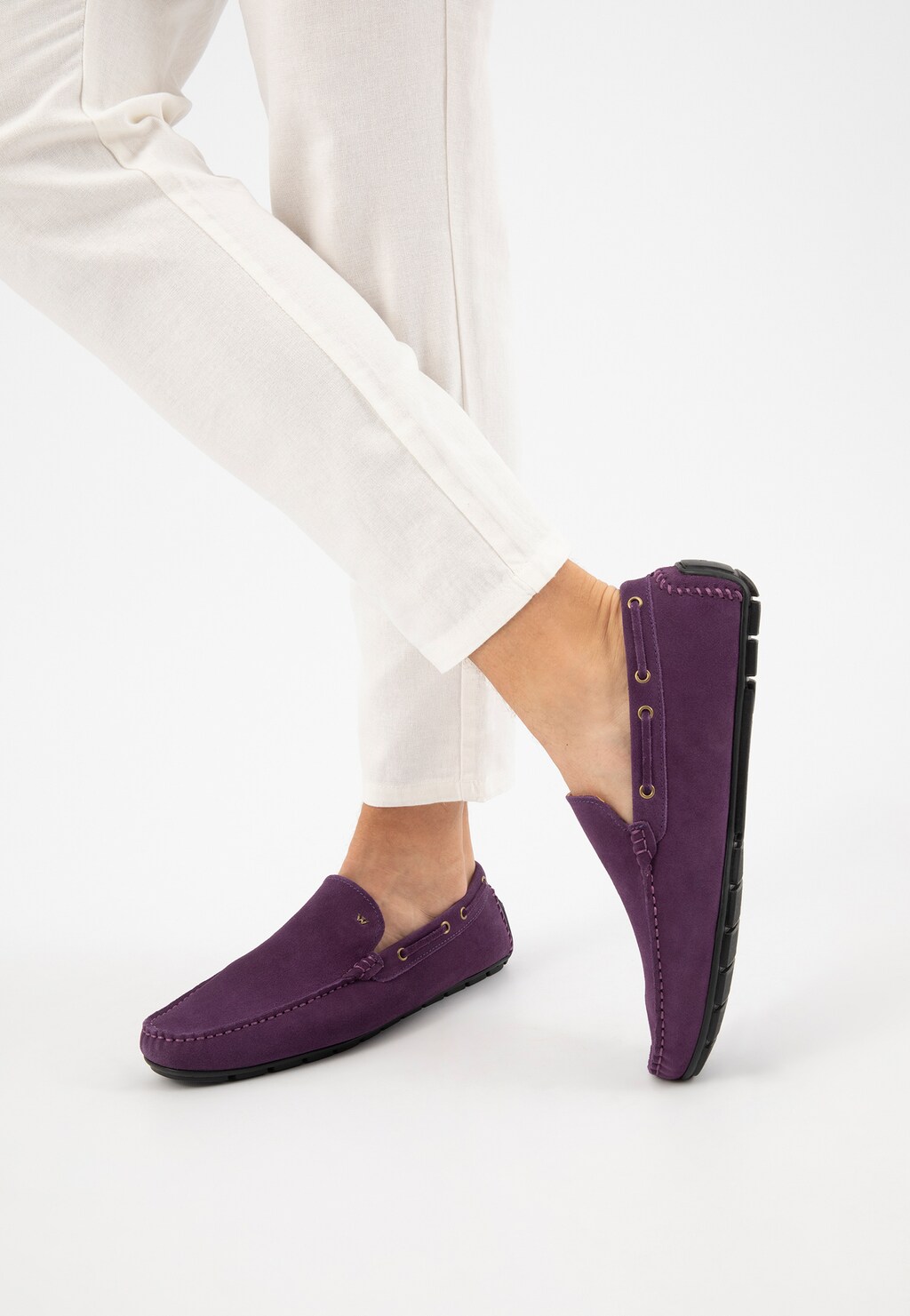 Fialové pánské letní boty z kvalitní velurové kůže 10047-79 Widok 8