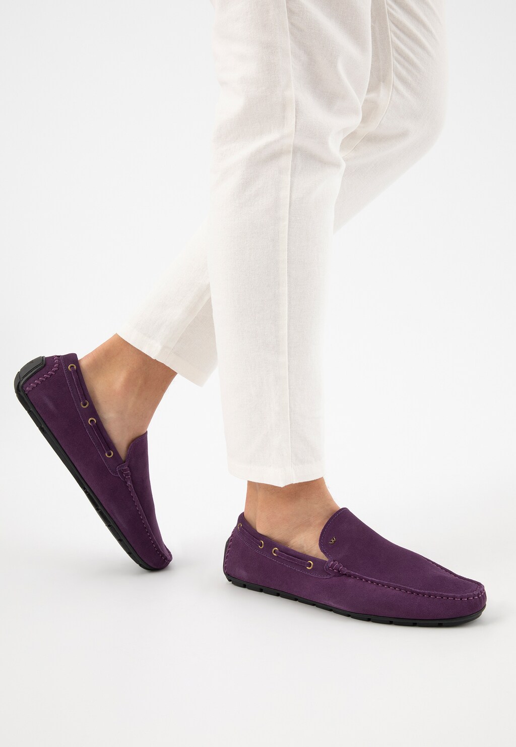 Fialové pánské letní boty z kvalitní velurové kůže 10047-79 Widok 10