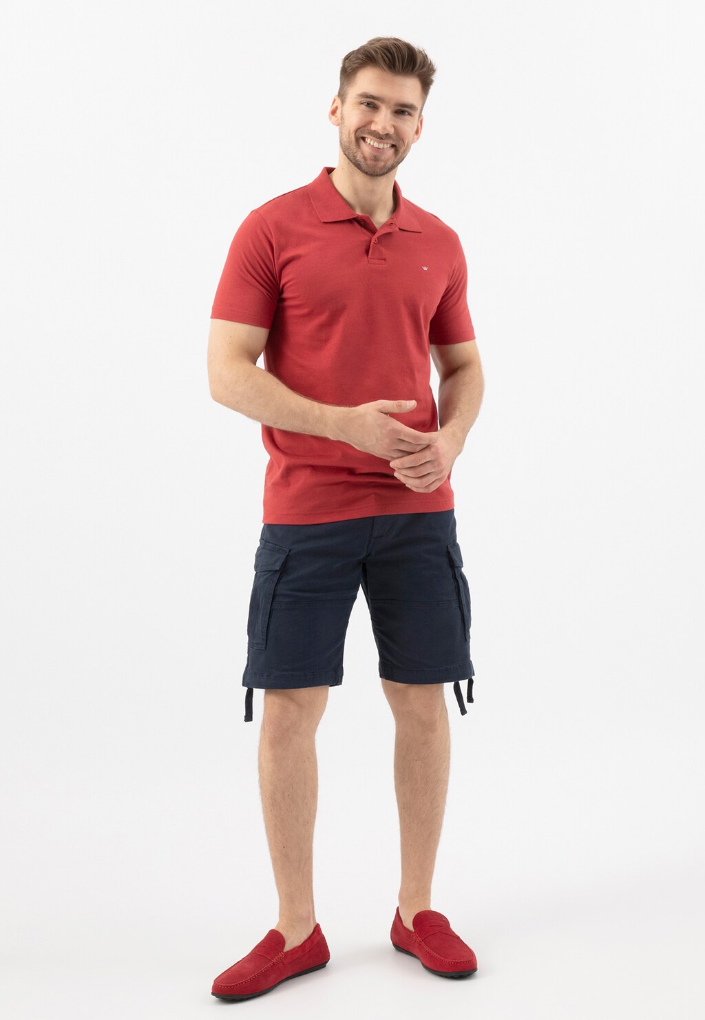 Czerwone wsuwane mokasyny męskie 10116-65 Widok 7