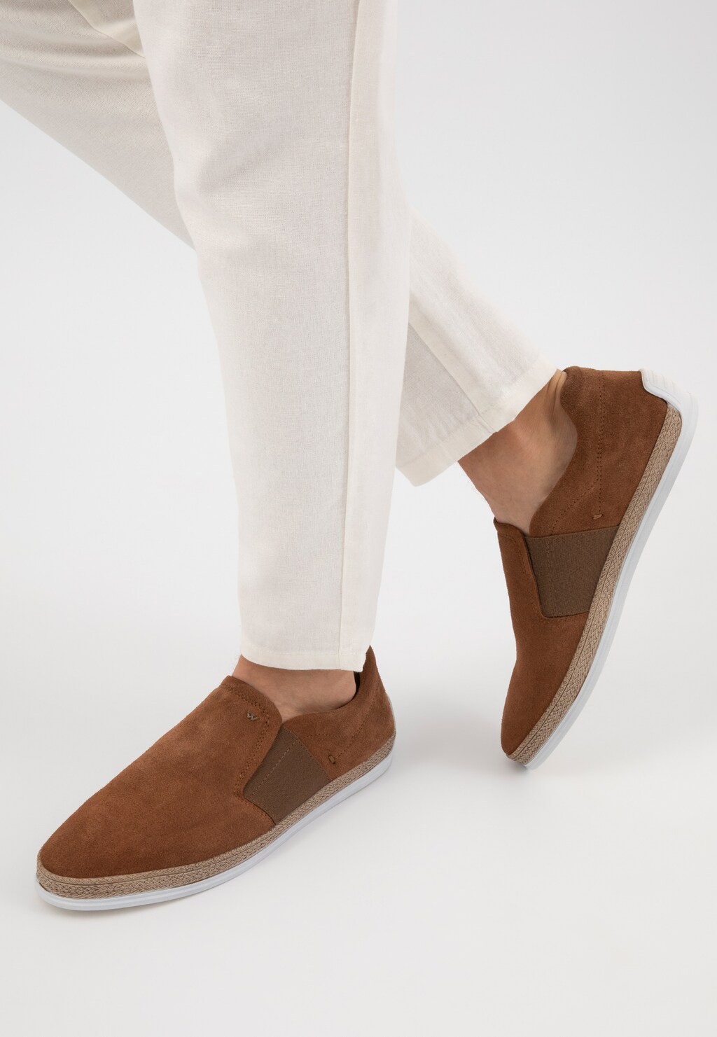 Jasnobrązowe uniwersalne mokasyny męskie 10030-63 Widok 8