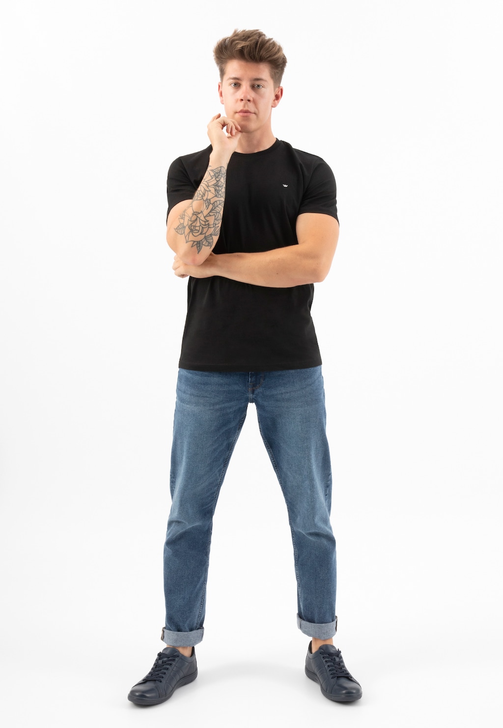 Pohodlná pánska športová obuv v originálnej modrej farbe 9080-56 Widok 1