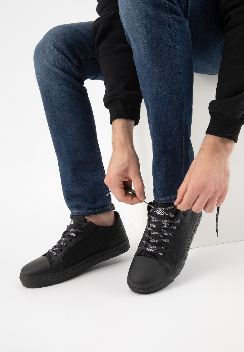 RELAKS czarne casualowe trampki męskie  10097-81 Widok 7