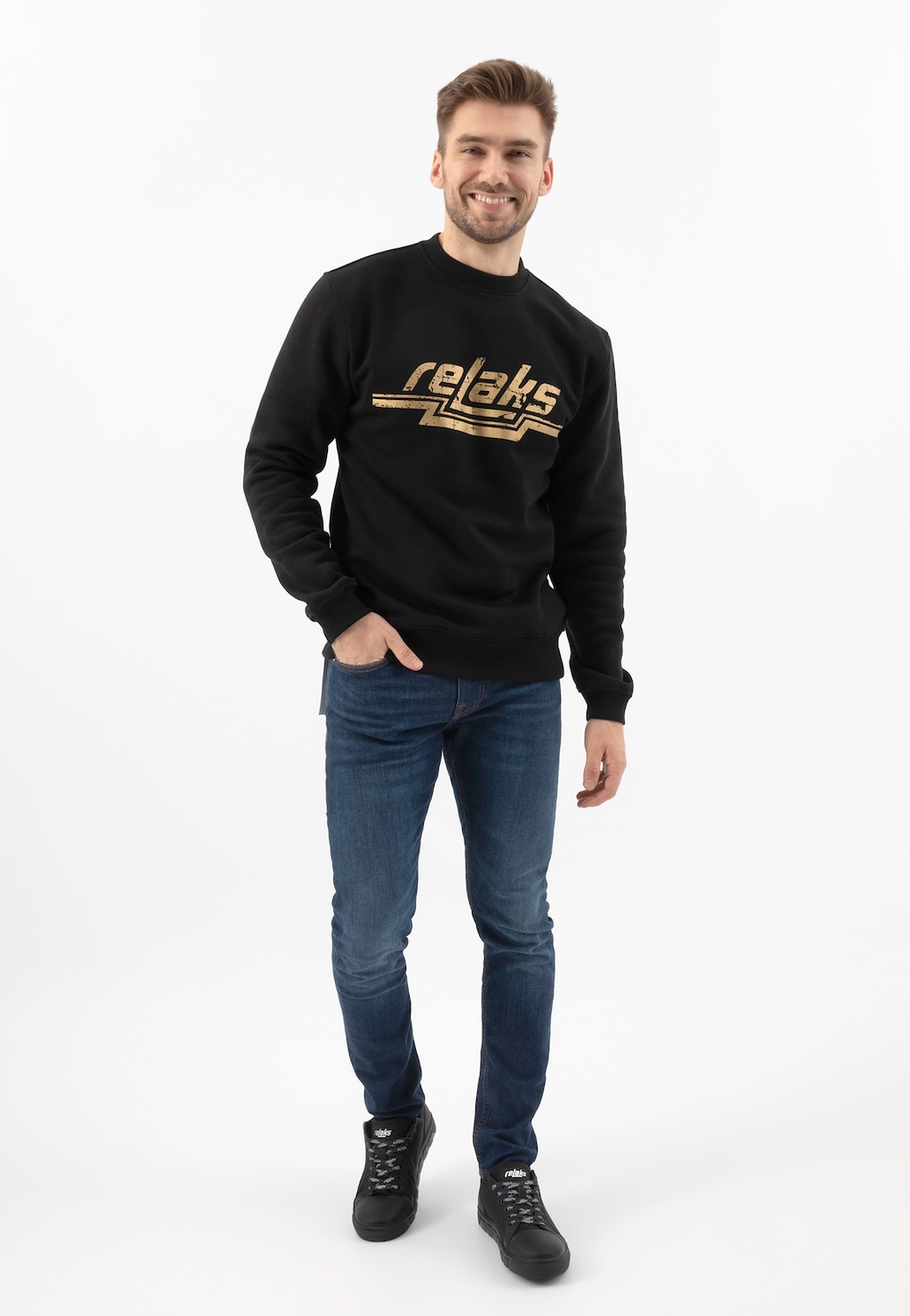 RELAKS czarne casualowe trampki męskie  10097-81 Widok 1