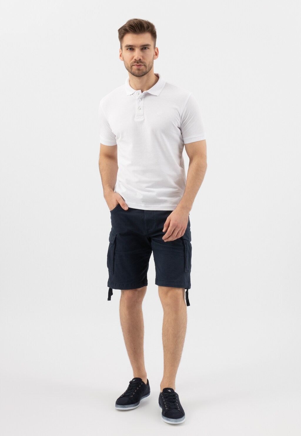 Granatowe półbuty męskie na wiosnę z dwoiny welurowej 10101-66 Widok 10